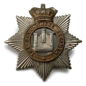 VICTORIAN Devonshire Regiment Cap Badge - Queen Victoria Crown
