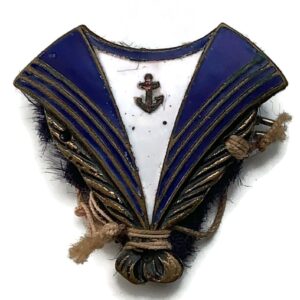 British Royal Navy ENAMEL Sailors Collar Naval Sweetheart Brooch Badge