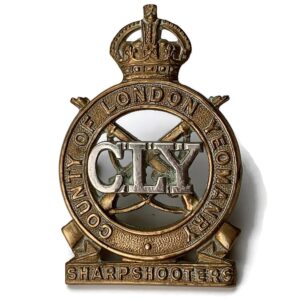 3rd Sharpshooters Battalion, County of London Yeomanry Regiment Cap Badge - J.R. GAUNT