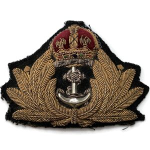 British Royal Navy Officers Cloth BULLION Cap Badge