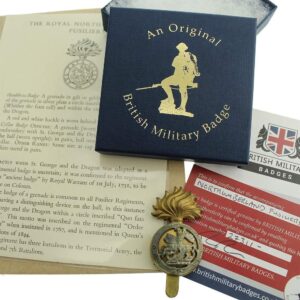 Northumberland Fusiliers Regiment Cap Badge in Presentation & Gift Box