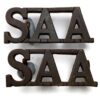 South African Artillery Regiment / Africa Corps Shoulder Title PAIR