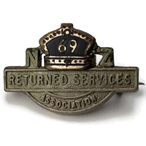 WW1 New Zealand Army Veteran Returned From Active Service Association Lapel Badge