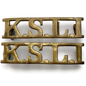 Kings Shropshire Light Infantry KSLI Regiment King's Shoulder Title PAIR