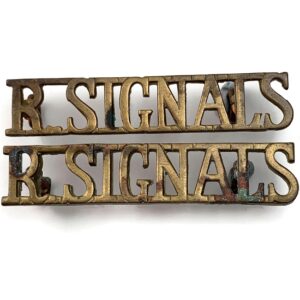 WW2 Royal Corps of Signals RCOS Shoulder Title PAIR