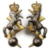 Royal Australian Electrical and Mechanical Engineers RAEME Collar Badge PAIR - Queens Crown