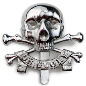CHROME 17th / 21st Lancers (Deaths Head) Regiment Cap Badge