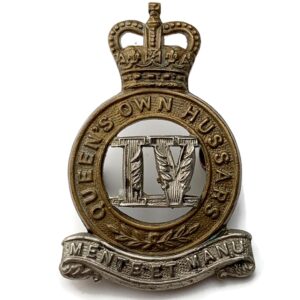 4th Queens Own Hussars Regiment Queen's Cap Badge - Queens Crown