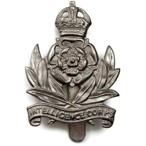 WW2 Intelligence Corps WHITE METAL Cap Badge