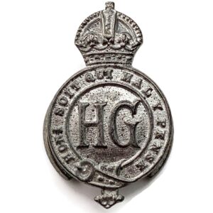 WW2 Home Guard Servicemans HG WHITE METAL Lapel Badge