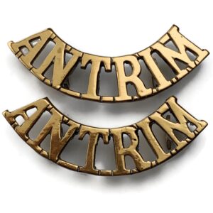 Antrim RGA Irish Militia Royal Garrison Artillery Shoulder Title Badge