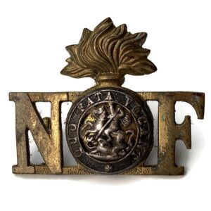 WW1 Northumberland Fusiliers Regiment BI-METAL Officers Shoulder Title