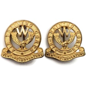 WW2 Air Training Corps WELFARE Officer GILT Collar Badge PAIR