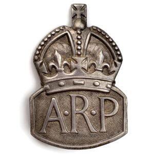 WW2 ARP Warden (Air Raid Precautions) HALLMARKED Silver Lapel Badge - LADIES VERSION
