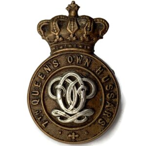 VICTORIAN 7th Queens Own Hussars Regiment (Queen's) Collar Badge