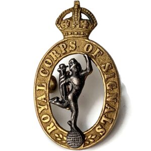 WW2 Royal Corps of Signals RCOS Officers GILT Collar Badge