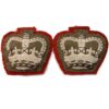 Cloth Warrant Officer 3rd Class 3 Cloth Arm / Sleeve Insignia Badge PAIR - Queens Crown