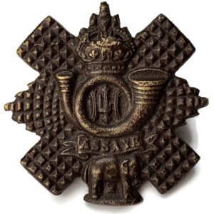 Highland Light Infantry HLI Scottish Regiment OFFICERS Bronze Collar Badge