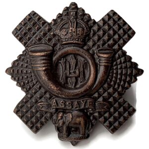 Highland Light Infantry HLI Scottish Regiment OFFICERS Bronze Collar Badge