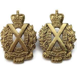 Scottish Horse Regiment Collar Badge PAIR