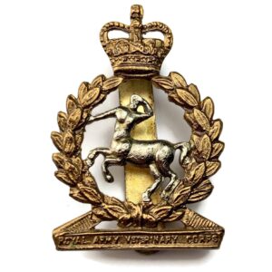 Royal Army Veterinary Corps RAVC Cap Badge - Queens Crown