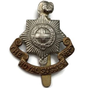 Royal Sussex Regiment Cap Badge - F.N. B'HAM Makers Mark