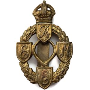 WW2 Royal Electrical & Mechanical Engineers REME Cap Badge - FIRST PATTERN