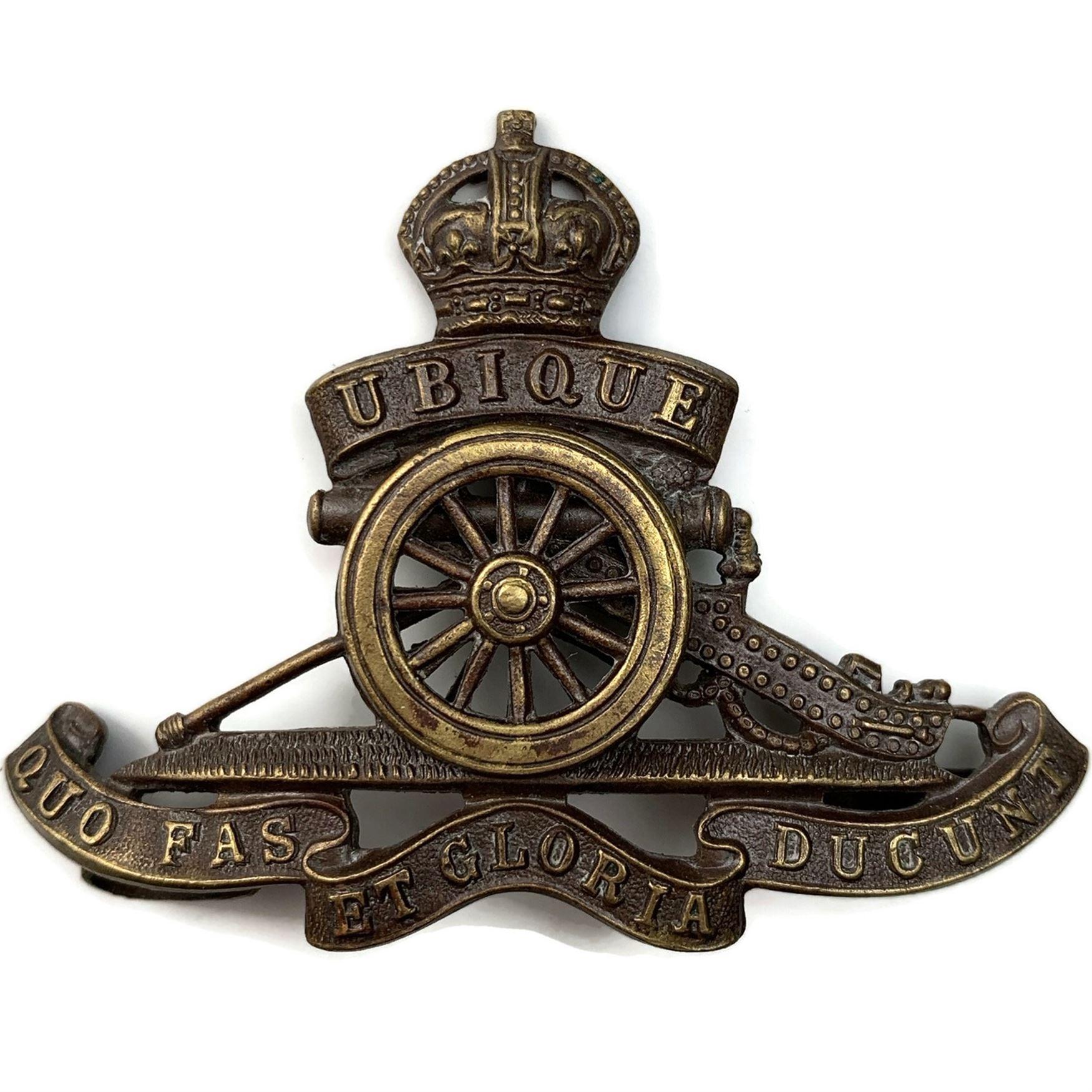 Royal Artillery Regiment OFFICERS Bronze MOVING WHEEL Cap Badge - J.R ...