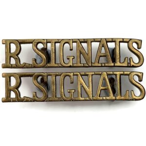 WW2 Royal Corps of Signals RCOS Shoulder Title PAIR
