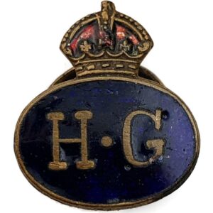 WW2 Home Guard Servicemans Enamel HG Lapel Badge