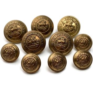 Group 10x Royal Northumberland Fusiliers Regiment Tunic Buttons - 26mm & 18mm