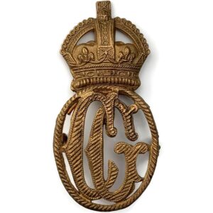 WW2 His Majestys Coast Guard Coastguard Cap Badge - J.R GAUNT LONDON Maker Plate