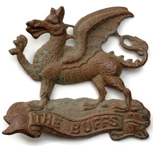 UK Dug Detecting Find - WW1 Buffs (Royal East Kent) Regiment Relic Cap Badge