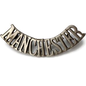 Manchester Regiment VOLUNTEERS BATTALION White Metal Shoulder Title