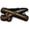 British Army Generals Crossed Sword & Baton BULLION Cloth Epaulette Insignia Rank Pip