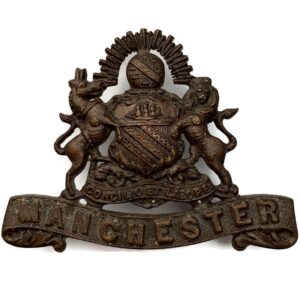 WW1 Manchester Regiment Officers BRONZE Collar Badge - J&CO Makers Mark