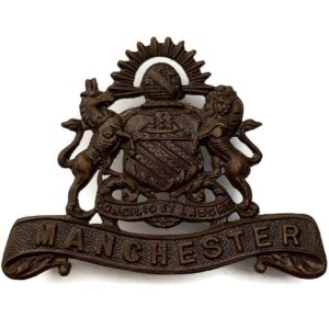 WW1 Manchester Regiment Officers BRONZE Collar Badge - JR GAUNT LONDON