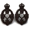 WW2 Royal Electrical & Mechanical Engineers REME Bronze OFFICERS Collar Badge PAIR