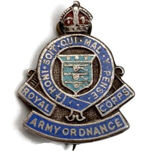 WW2 Royal Army Ordnance Corps RAOC SOLID SILVER Sweetheart Brooch