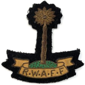 Royal West African Frontier Force RWAFF Cloth Wire BULLION Veterans Blazer Badge