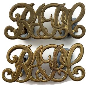 WW2 Royal Army Pay Corps RAPC Shoulder Title PAIR