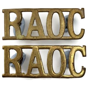 WW2 Royal Army Ordnance Corps RAOC Shoulder Title PAIR