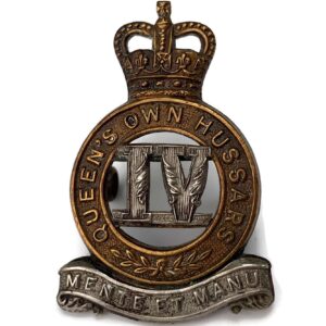 4th Queens Own Hussars Regiment Queen's Cap Badge - Queens Crown