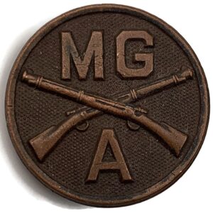 WW1 United States Army American Machine Gunner Collar Insignia Disk Badge Company A