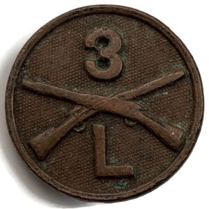WW1 United States Army American 3rd Infantry Collar Insignia Disk Badge Company L