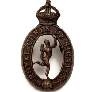 WW2 Royal Corps of Signals RCOS OFFICERS Bronze Collar Badge