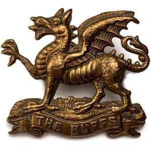 VICTORIAN / EDWARDIAN Royal East Kent (The Buffs) Regiment Cap Badge - LUGS VERSION