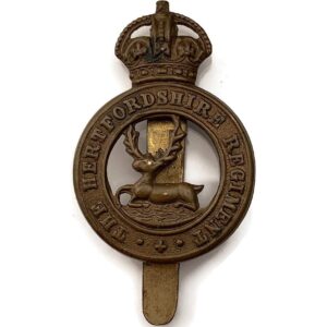 Hertfordshire Regiment Cap Badge - F.N. B'HAM Makers Mark