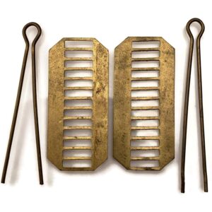 2x Backing Plates & Cotter Pins for a PAIR of WW1 / WW2 British Army Shoulder Titles - 48mm
