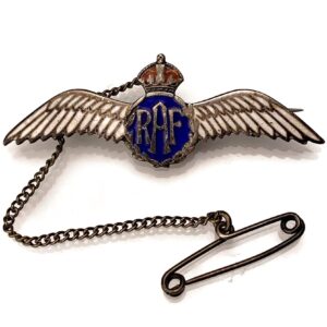 WW2 Royal Air Force RAF Wings ENAMEL Sweetheart Brooch - 54mm